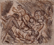 Leon Kossof After Rembrandt, Blinding of Samson